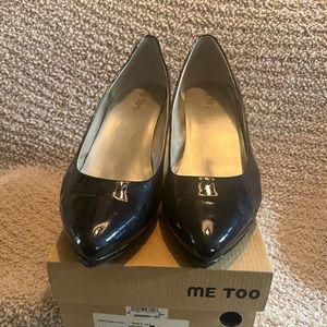 Navy Patent Pumps